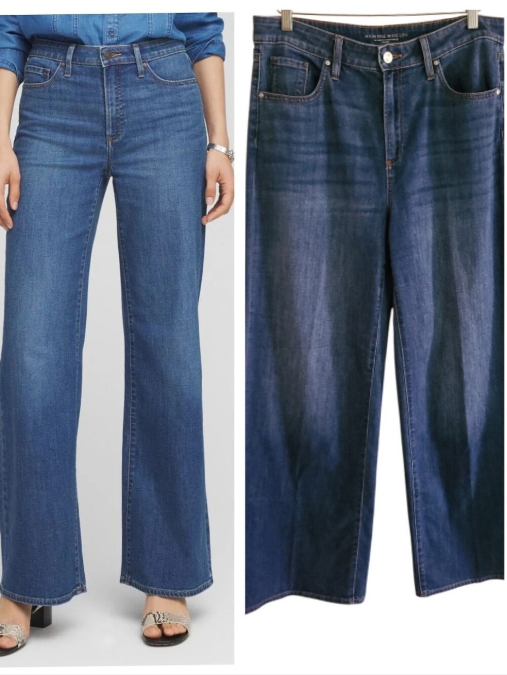 Chico's High-Rise Wide Leg Jeans in Medium Blue Wash